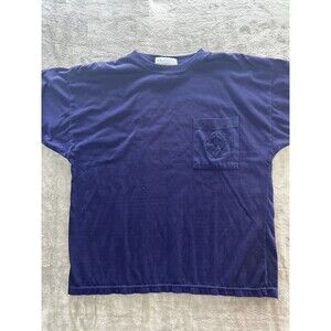 Vintage 1980’s CROQUET CLUB Women’s T-Shirt Purple crop top Sz L. Sm hole